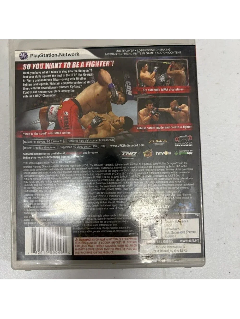 UFC 2009 Undisputed Sony PlayStation 3 PS3 Complete CIB Tested
